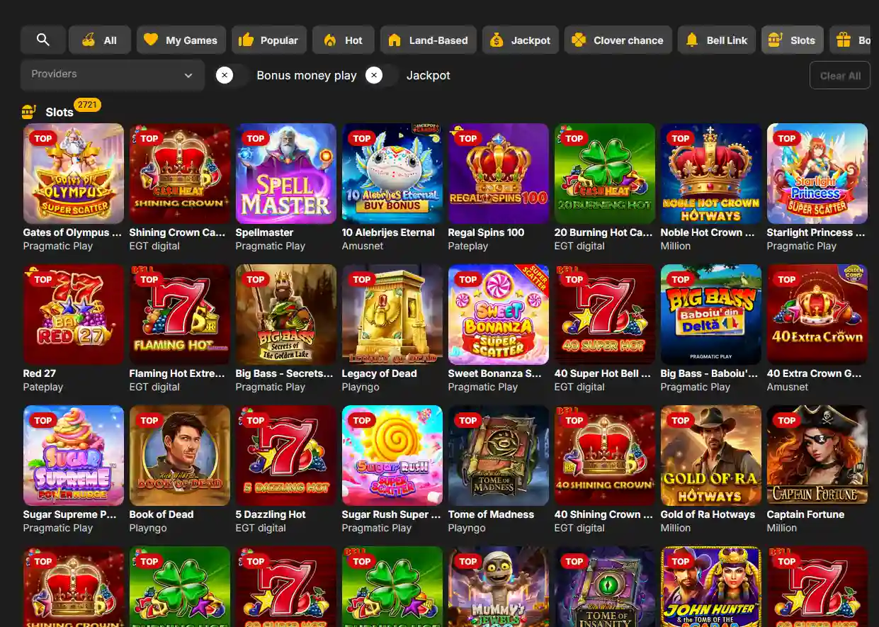 Million Casino Slots – Spielautomaten von NetEnt, Pragmatic Play und Play'n GO